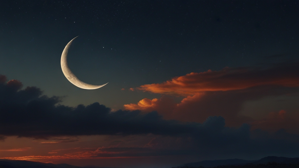 The crescent moon symbolizing the holy month of Ramadan
